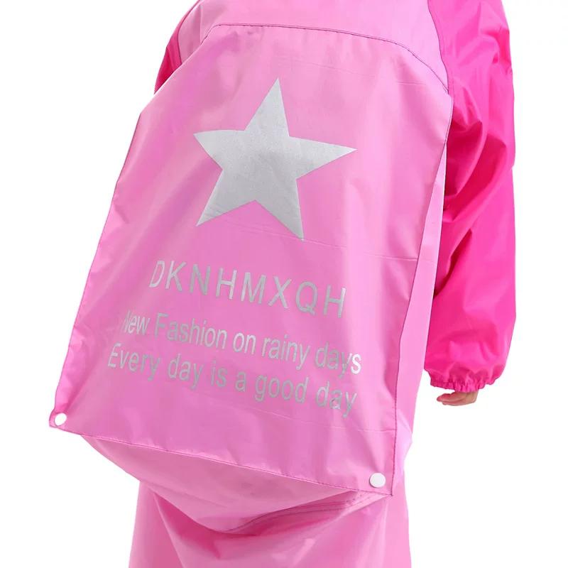 New Model Raincoat for Primary and Middle School Students, Unisex Children's One-Piece Rain Poncho, Thickened with Extended Backpack Space