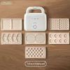 Multi-Functional Double-Disc Breakfast & Waffle Maker with Replaceable Baking Plates