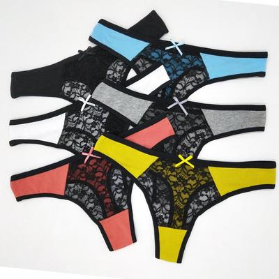 Femmes Sexy dentelle culottes taille basse sous-vêtements creux String femme respirant G String Lingerie tentation Bikini grande taille