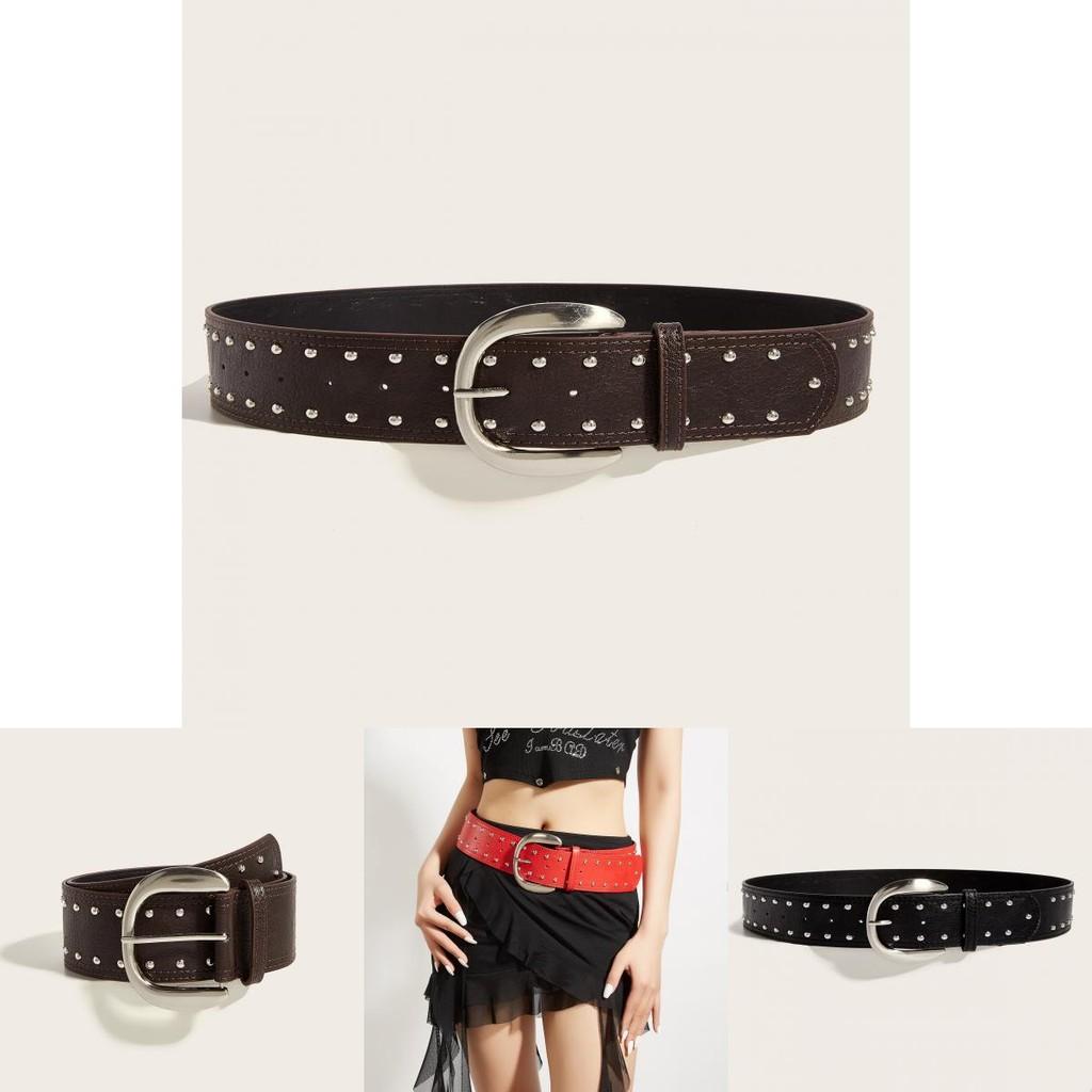 Punk-Stil Nieten Gürtel Mit Legierung Schnalle Für Streetwear Mode