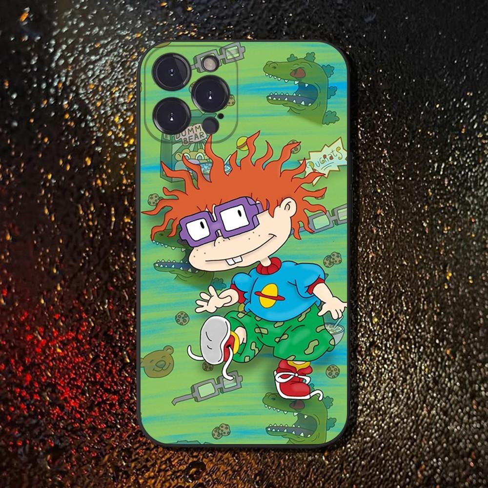 

Rugrat Chuckie Angelica Phone Case For iPhone 16,15,14,13,12,11 Plus,Pro Max,XS,X,XR,SE,Mini,8,7,Soft Silicone Black Cover iPhone13