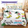 Green Eggs and Ham Pattern Bedding,Quilt Set Quilt Cover Pillowcase Home Birthday Gift (1 * duvet cover + 2 * pillowcase, without core)