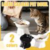 Large Capacity Plastic Bowl with Slanted Design - Wide Mouth Angled Food Dish for Cats
