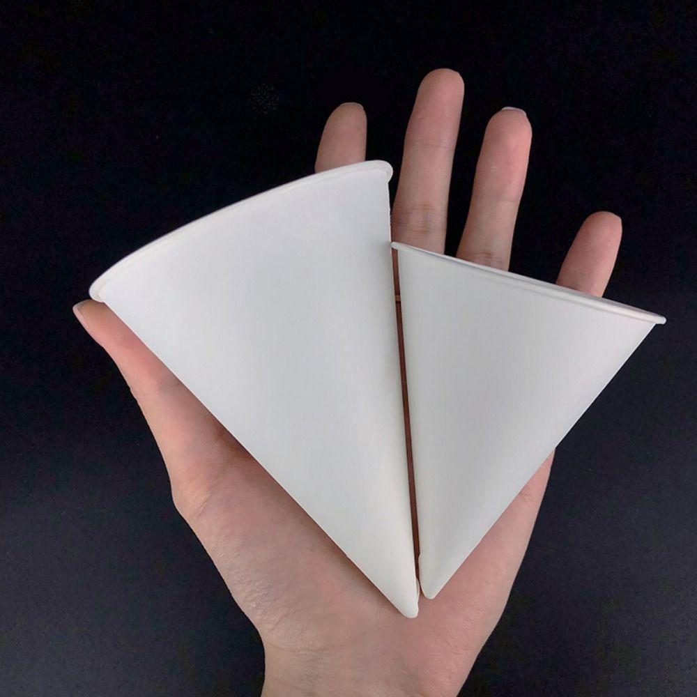 250Pcs Leakproof White Paper Cone Cups Coated 3.7 OZ Disposable Paper Cups Heat-resistant Non-stick Cone Party Tableware Parties