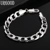 925 Sterling Silver Fashion 10mm Sideways Bracelet Wedding Gift Jewelry