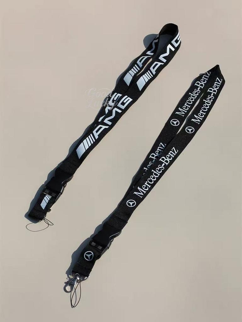 D71pcs Lanyard Double-sided Mobile ID Card Hanging Strap Car Keychain for Mercedes Benz B/C/E/S Class A Class C200L GLC Key Gift