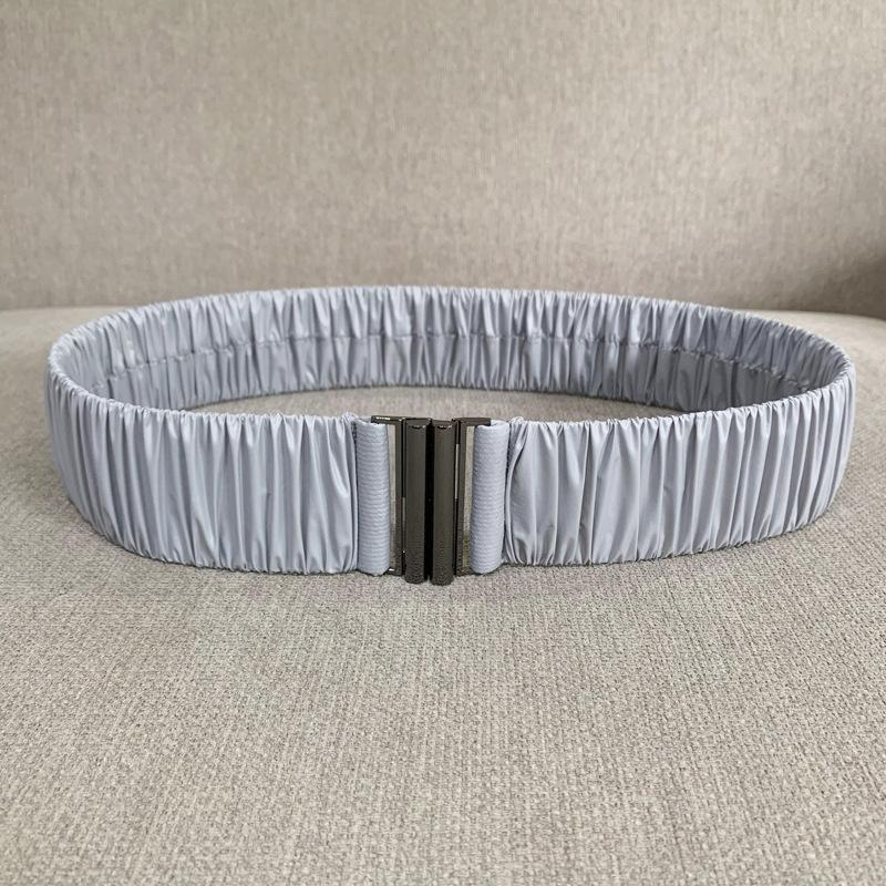 Down Fabric Smooth Elastic Belt, Pleated Elastic Waist Seal, Women's Wide Hundred with Down Waist