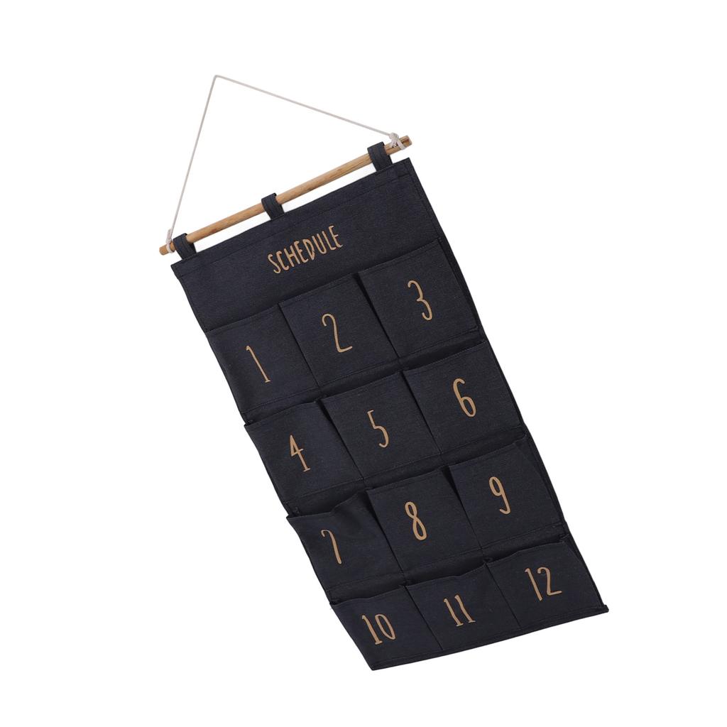 12 Pockets Hanging Organizer Space Saving Wall Hanging Storage Bag Easy Installation Fabric Hanging