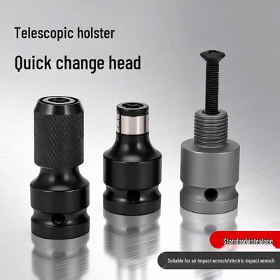1/2" Converter Chuck Adapter with 1/4" Hex Socket & Telescopic Spring Sleeve Set