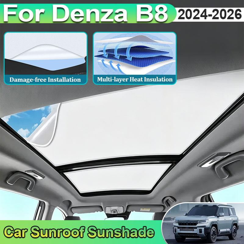 Car Roof Sunshades For Denza B8 Accessories 2026 2025 2024 Fangchengbao Bao 8 Leopard 8 Electrostatic Adsorption Sunroof Curtain