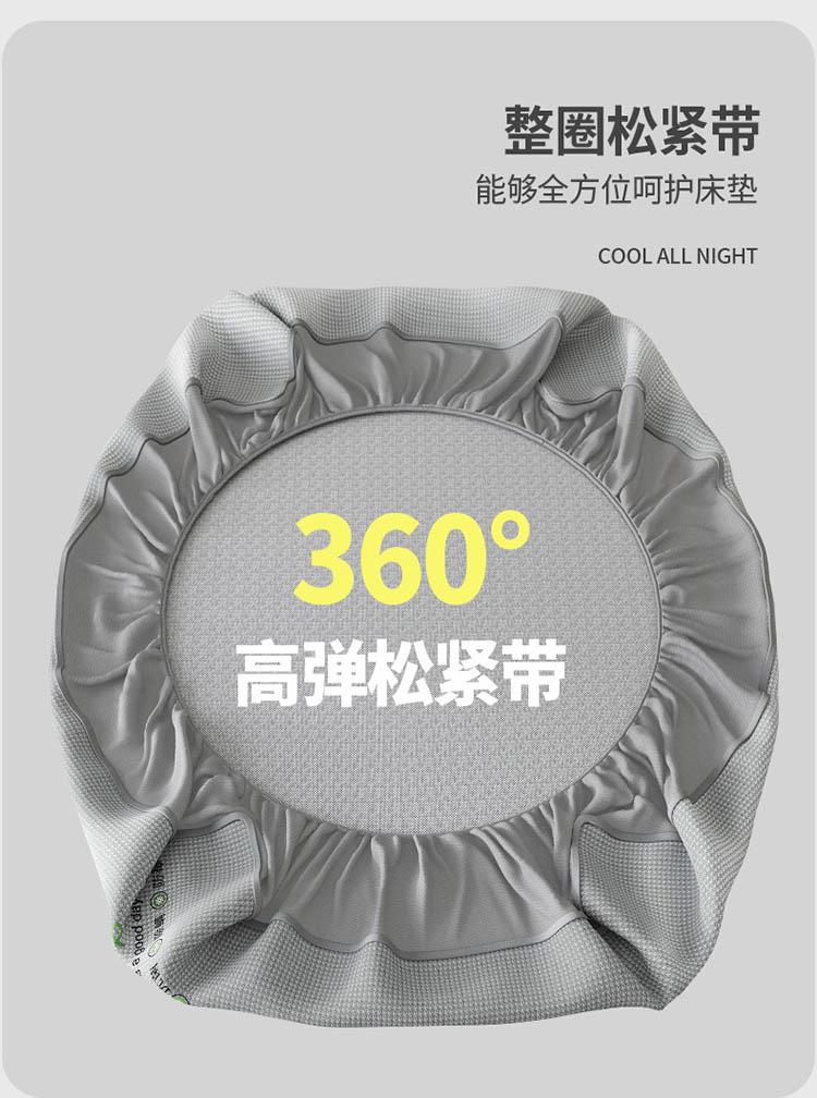 Yongyouwan Simple Solid Color Antibacterial Ice Silk Mat Bed Sheet