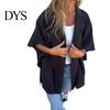 Manteau Automne Hiver Veste Femme Style Cape Capuche Poches Couleur Unie Point Ouvert Lâche avec Détail Thermique Manches Trois Quarts Randonnée Entraînement Printemps