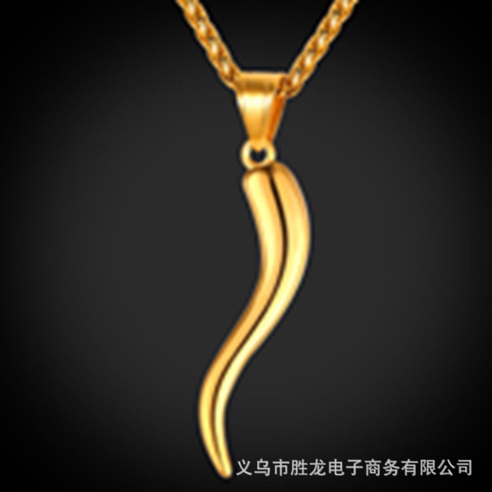 

Чоловічий мінімалістичний дизайн ланцюжок-змія з кулоном у вигляді перцю чилі One Size