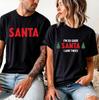 Christmas Funny Santa Couple T-Shirt - Xmas Holiday Couple Gift Tee Festive Top