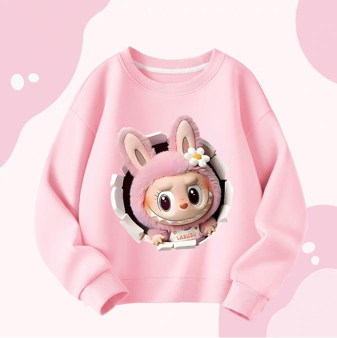 Spring and Autumn Boys' and Girls' Fashionable Round-neck Hoodie, Children's Long-sleeved Loose Hoodie Jacket