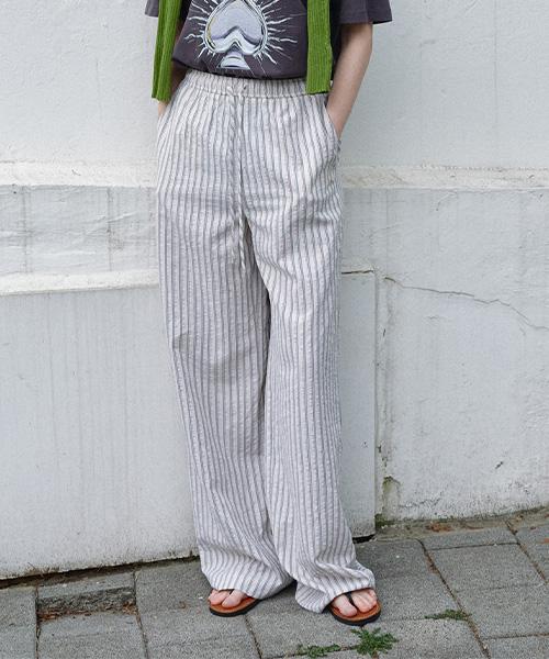 Onaenon Semi-Wide Elastic Waist Pants New6Ml604_99