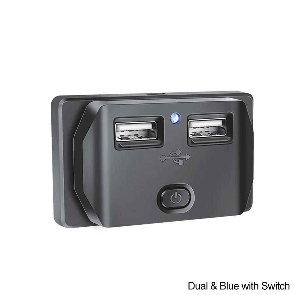 Car QC 3.0 USB PD Type C Fast Charger Socket 12V-24V with Switch LED Light Power Outlet Quick Charge for Motorcycle RV Boa