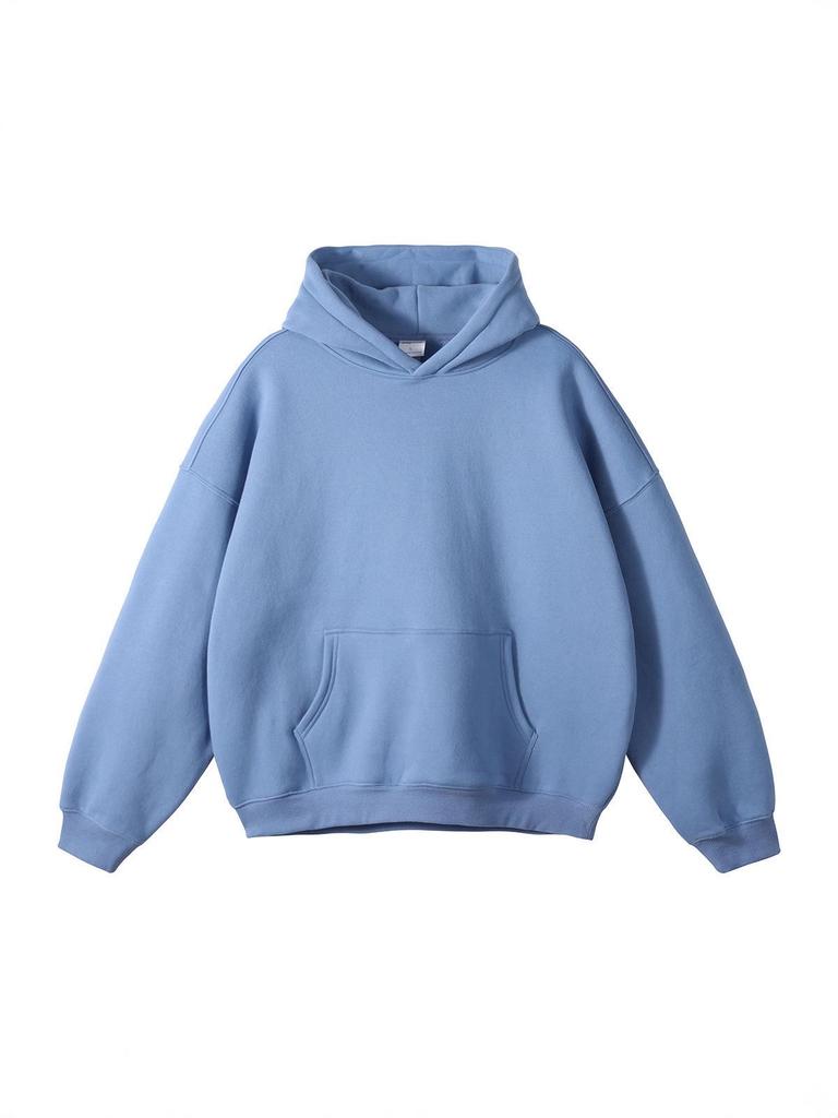 Men's & Women's Loose Autumn/Winter Velvet Hooded Sweatshirt – Trendy Drop Shoulder Pure Color Jacket