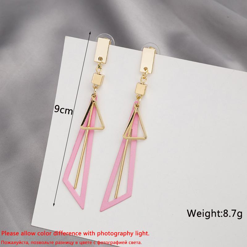 Cercei lungi roz pentru femei, modă coreeană, floare, cercei lungi atârnători, pandantive fluture inimă, cercei lungi răsuciți