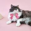 Cats Dog Collar Velvet Bow Tie Adjustable Anti-Choking Puppy Necklace Heart Shape Rhinestone Decoration Lightweight Comfortable Birthday Accessories