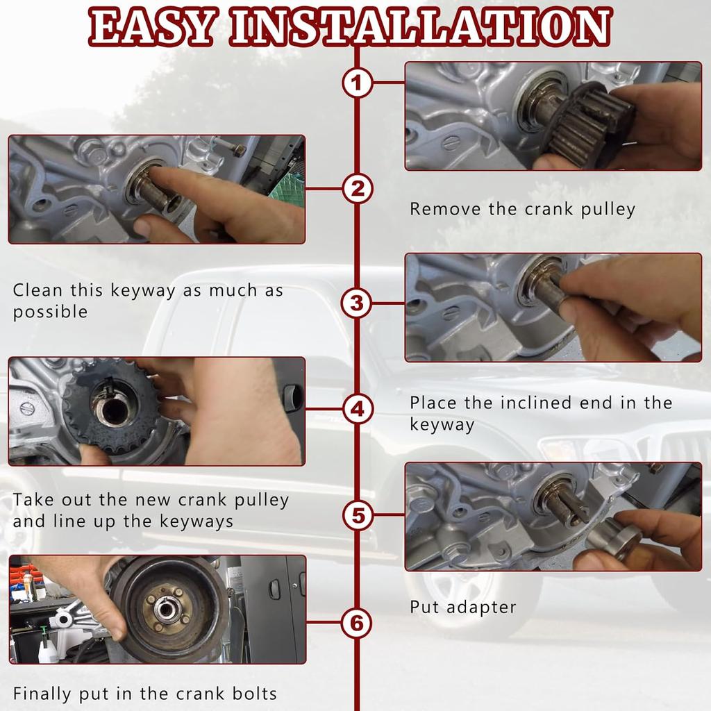 Crankshaft Saver Repair Kit Compatible with Mazda Miata 1994-2004 1.8L 1991-1993 1.6L Engine Crankshafts Extension Protector Fix Crank Keyway Wobble