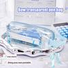 Kawaii Bow Pencil Case Large Capacity Double Layer Transparent Portable Pencil Case School Student Stationery Supplies