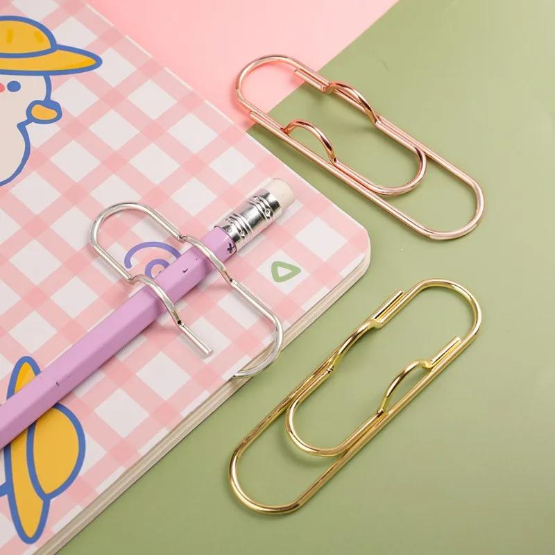 5-10pcs Metal Pen Holder Clips - Portable Paper Fixing Clips for Journals, Documents, Pictures & Pockets, Student & Office Tool