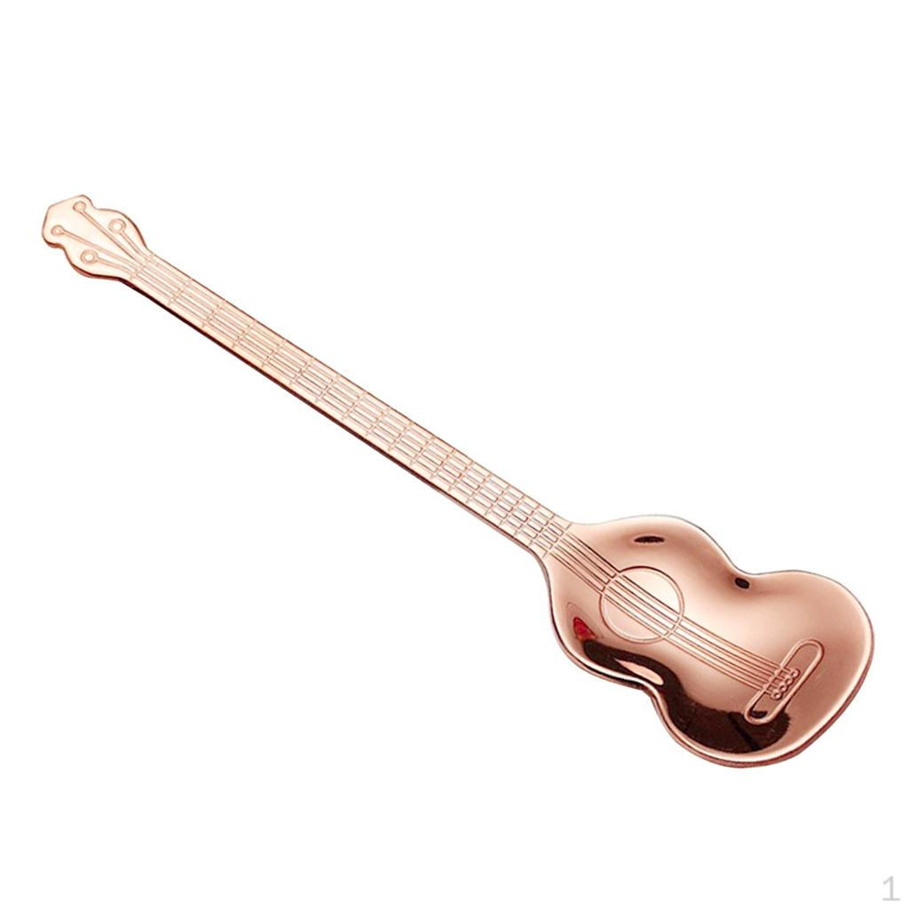 Creative Guitar Shape Spoons Stirring Dessert Ice Stainless Steel kitchen counter Cafe