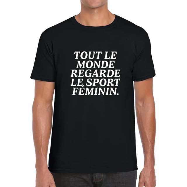 Tout Le Monde Regarde Le Sport Feminin T-shirt Camicia di supporto sportivo T-shirt casual a maniche corte con stampa di lettere unisex