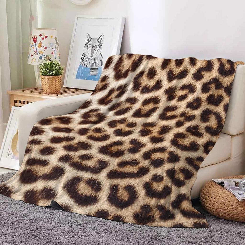 Soft Flannel Fleece Throw Blanket Leopard Print for Couch  Bed Cheetah Design Adult Blanket Perfect for All Seasons