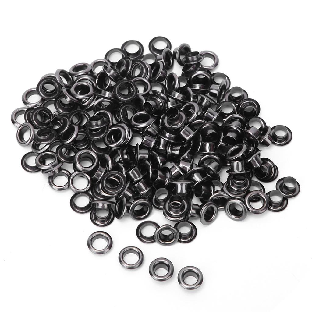 100 Set Brass Eyelet Clothing Bag Accessory Double Side 4mm Eyelet Grommet KitBlack