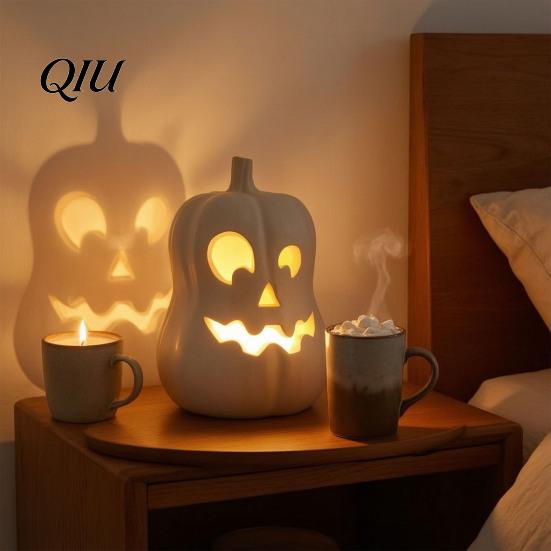 Adornos Duraderos de Resina Linterna de Calabaza, Figura Hueca de Mesa, Regalo para Amantes de Halloween Centros de Mesa Decorativos Y Acción de Gracias