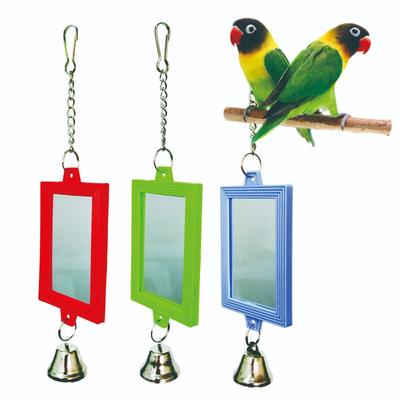 Buntes zweiseitiges Papageien-Spiegelspielzeug - Vogelkäfig-Dekorationszubehör