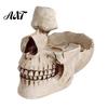 Creative Resin Sculpture Skull Multifunctional Storage Tray, Gothic Eyeglasses Holder Jewelry Organizer for Distressed Ornament Keys Coins Trinkets,
