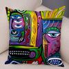 Abstract Painting Cushion Cover Decoration Nordic Style Colorful Cartoon Girl Pillowcase Sofa Home