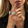2 stuks/set luxe geometrische verstelbare open ringen voor dames, vintage onregelmatige vierkante dikke knokkelring, trouwsieraden