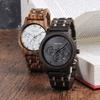 BOBO BIRD Men's Wooden Watch with Quartz Movement and Chronograph Function, a Great Birthday Gift (P19-1)