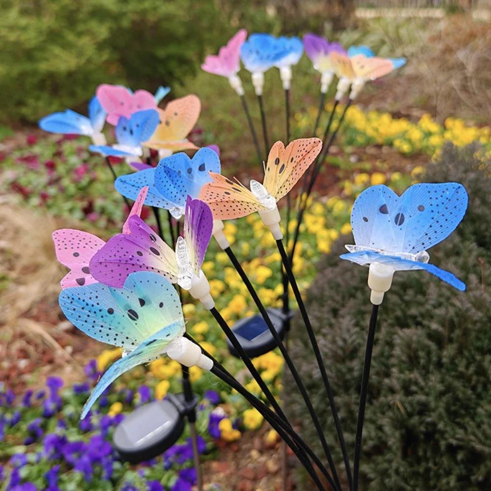 Solar Simulation Butterfly Ground Inserted Landscape Lawn Light Suitable for Garden Courtyard Landscaping Decoration Atmosphere