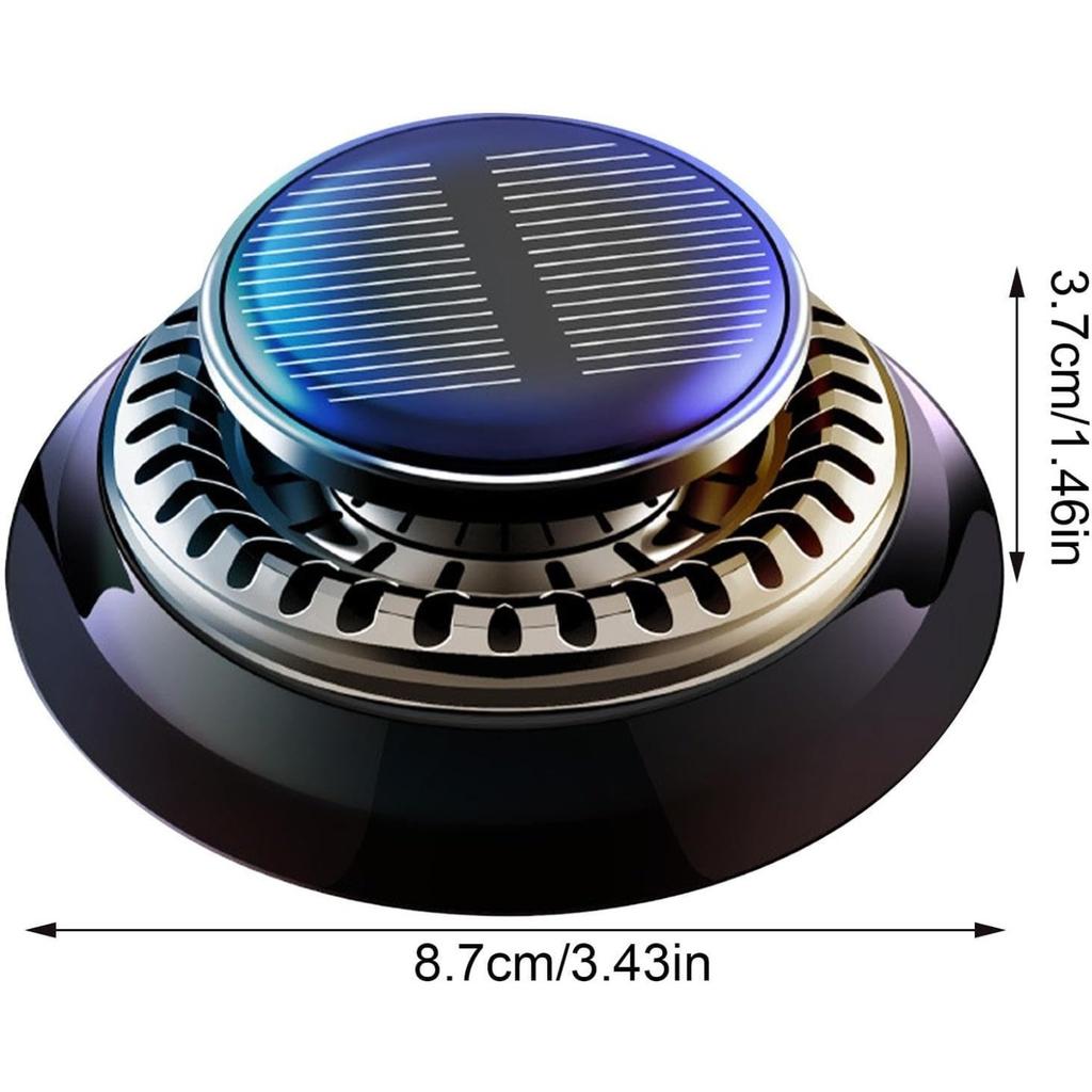 Solar Powered Car Air Freshener - Cyclone Car Diffuser Solar Odor Eliminator Fragrance Ornament White