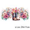 LETOP 1pcs 16oz Colorful Flower Cowboy Boot Moon Hat Tumblers Waterproof Transfer Stickers UV DTF Cup Wrap Transfers