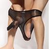 Manyan Men's Sexy Shiny See-through Silky Underwear with JJ Pouch - Style 8012