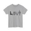 Liebe Text mit Waffen Granate T-Shirt | Amerikanische Rechte Tee | LIEBE Waffen Shirt
