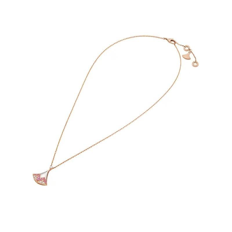 New Qixi Limited Edition 18k Rose Gold Fan Shell Pendant Necklace for Women - Valentine's Hot Gift