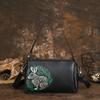 Johnature Rabbit Embossed Shoulder Bags Genuine Leather Retro Women Bag Versatile Cowhide Handmade Handbag