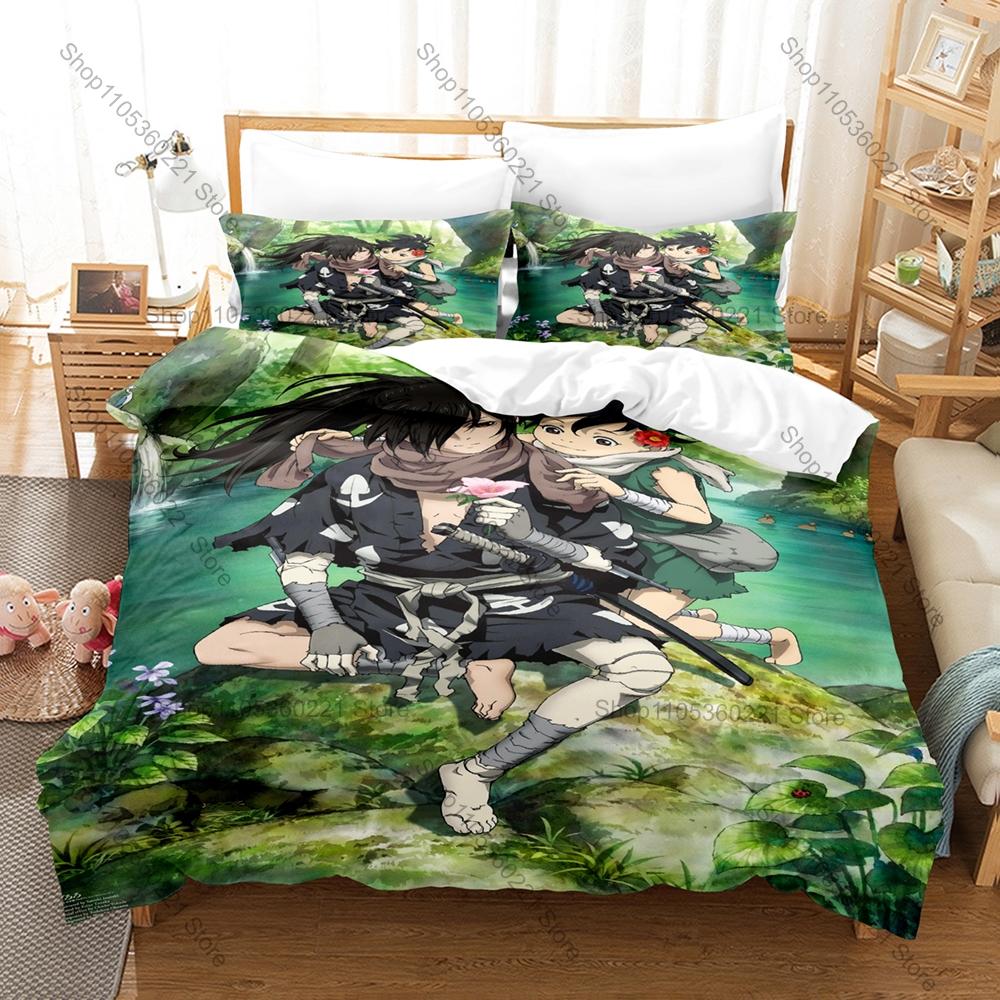 Cool Hyakkimaru Dororo Dark Feudal Japan Samurai Demon Hunting Historical Anime HD Print Bedding Set Duvet Cover + 2 Pillowcases