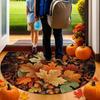 1Pcs Autumn Maple Leaves Semi Circle Welcome Doormat Non-Slip for Outdoor Patio Porch Kitchen Bathroom Entryway Floor Mat