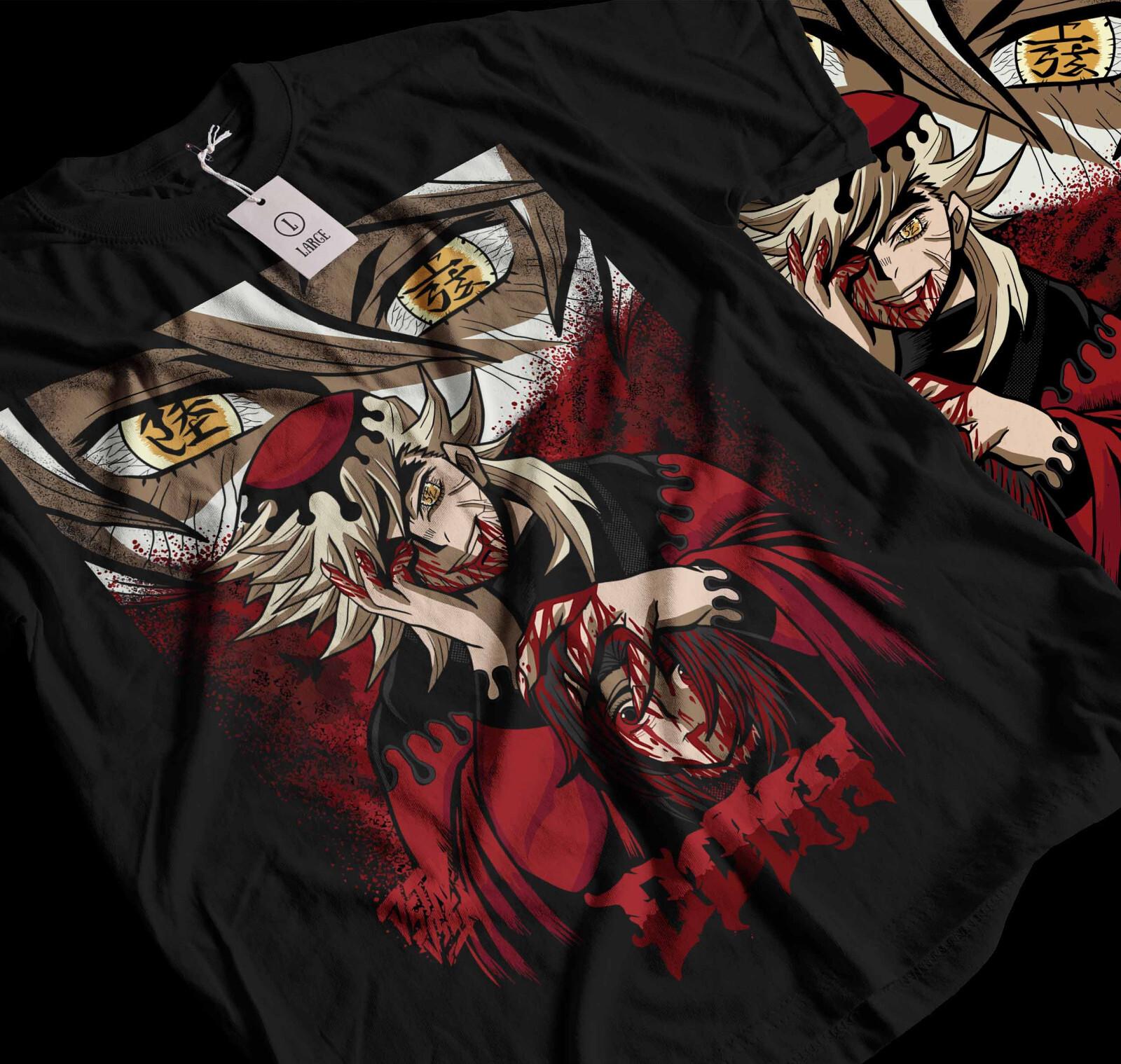 

Doma Kimetsu no Yaiba T-Shirt Mens Womens Tees Top Demon Slayer Tanjiro Unisex Black Tshirt GIFT 075 2XL