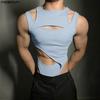 Men Sleeveless Cutout Fitted One Piece Briefs Bodysuits Jumpsuits Playsuits