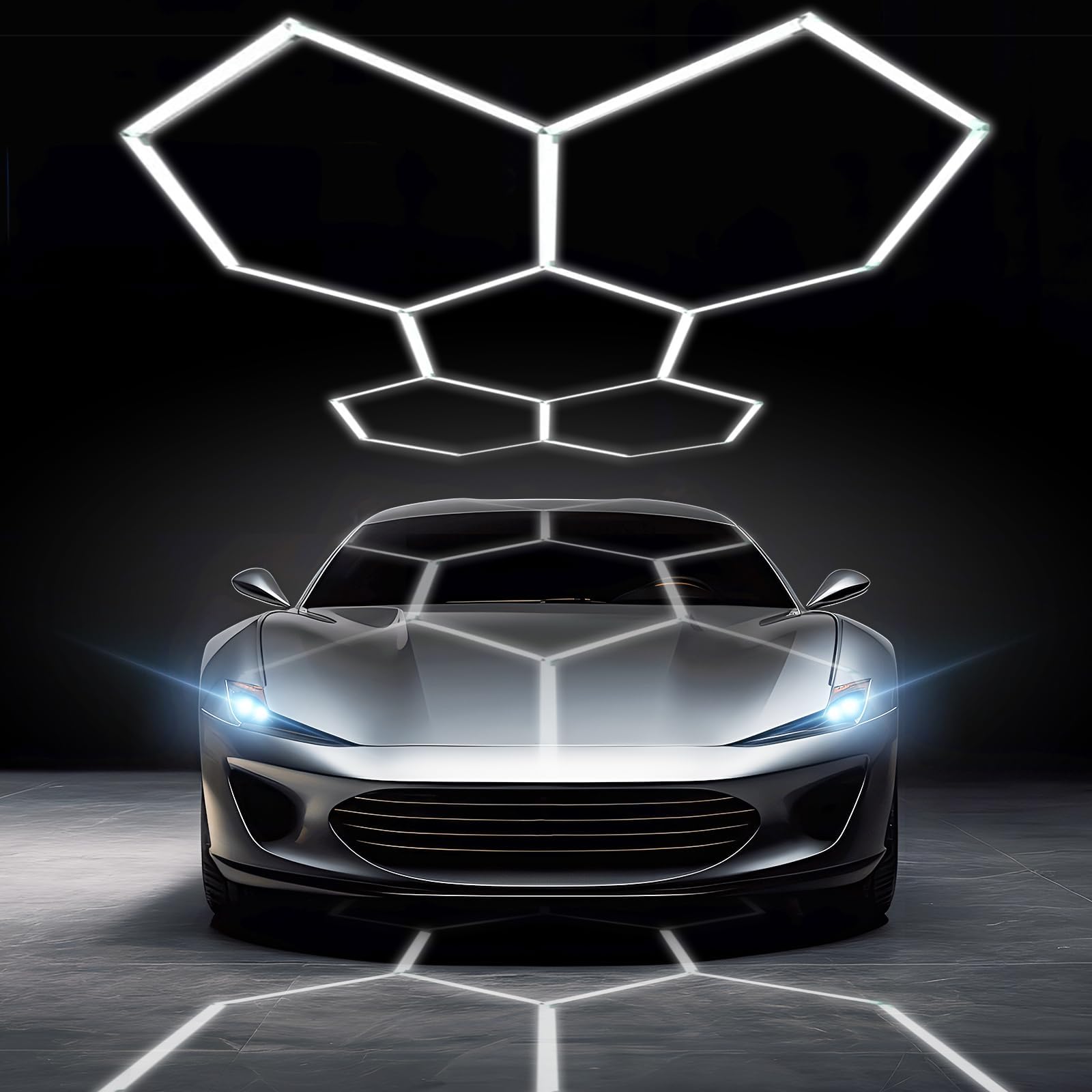 

Шестиугольный светодиодный гаражный светильник, 5-секционный шестиугольный светодиодный гаражный светильник, помещение для автомойки, потолочный, светодиодный светильник для магазина, 156 Вт, 18720 лм, 6500 К, поликарбонат