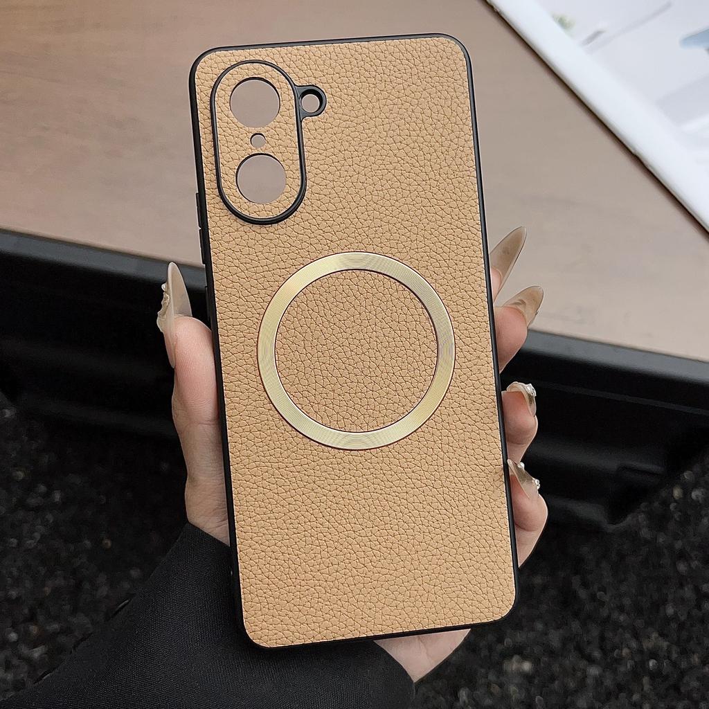 For OnePlus Nord CE5 5G/Ace 5 Racing 5G Magnetic Case Litchi Texture PU Leather + TPU Phone Back Cover